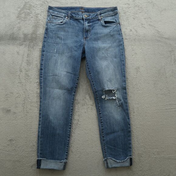 KUT from the Kloth Jeans Women's 10 Mid-Rise Skinny Leg 26" Inseam Distressed - Picture 1 of 16